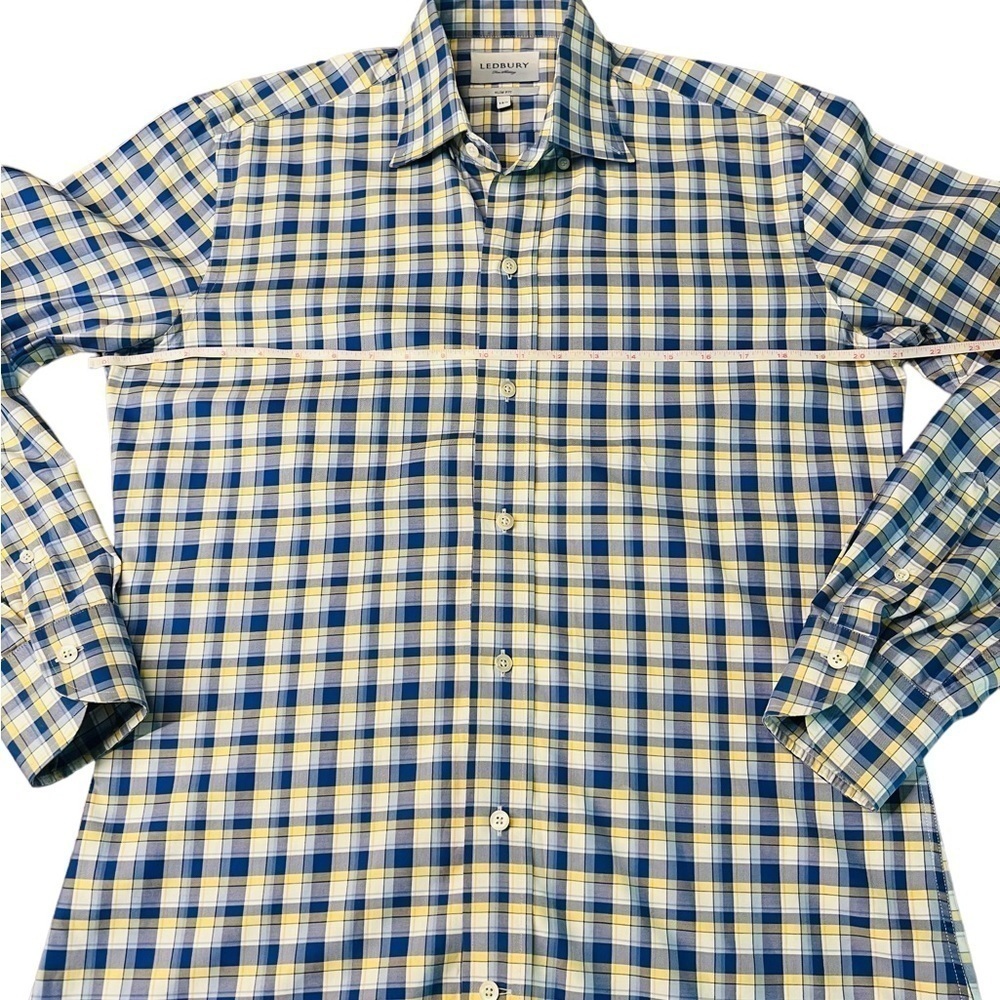 LEDBURY MENS LONG SLEEVE SLIM FITTED BUTTON DOWN SHIRT SIZE 15 1/2 - Picture 8 of 9